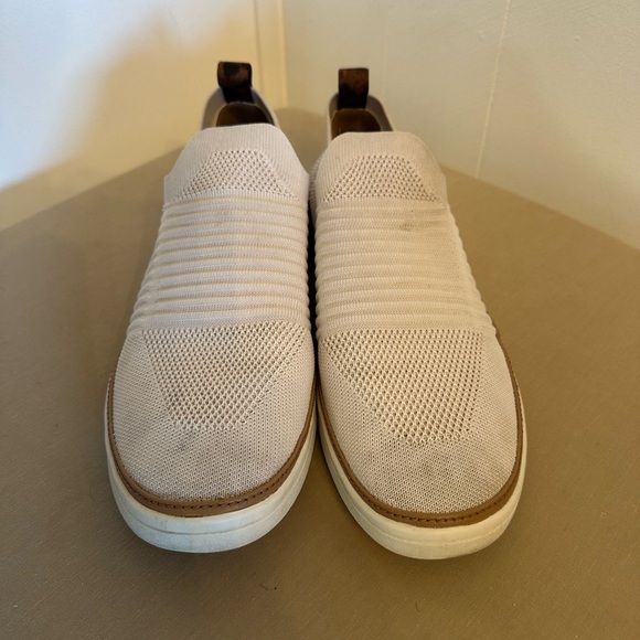 Womens Cream Slip-On Sneakers - Picture 2 of 3